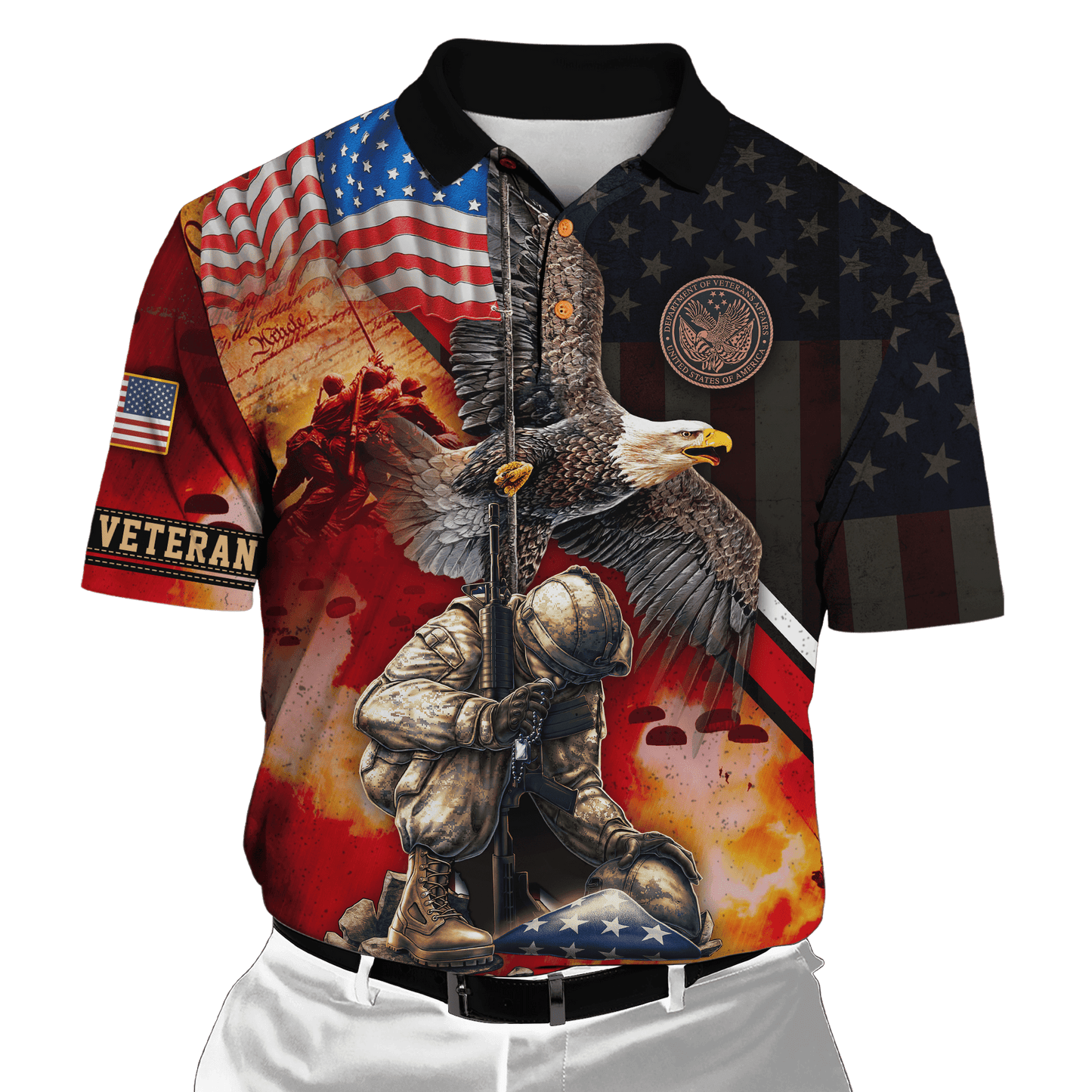 US VETERAN - AMERICAN RED EAGLE UNISEX SHIRTS , Gifts for veterans