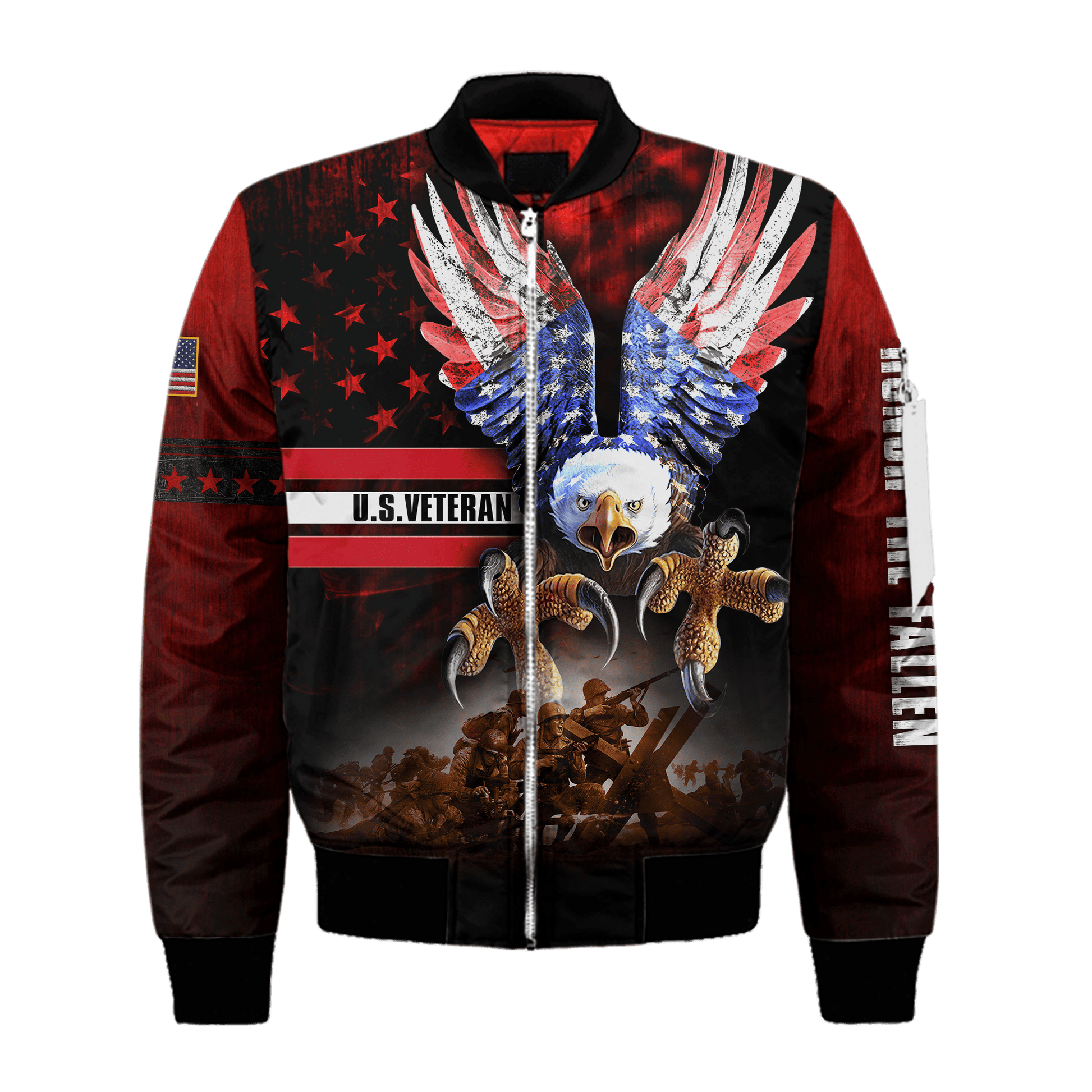 HONOR THE FALLEN - US VETERAN POLO WITH POCKET , Gifts for veterans
