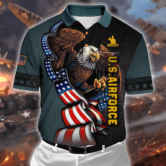 ALL GAVE SOME SOME GAVE ALL - US AIR FORCE POLO WITH POCKET , Gifts for veterans