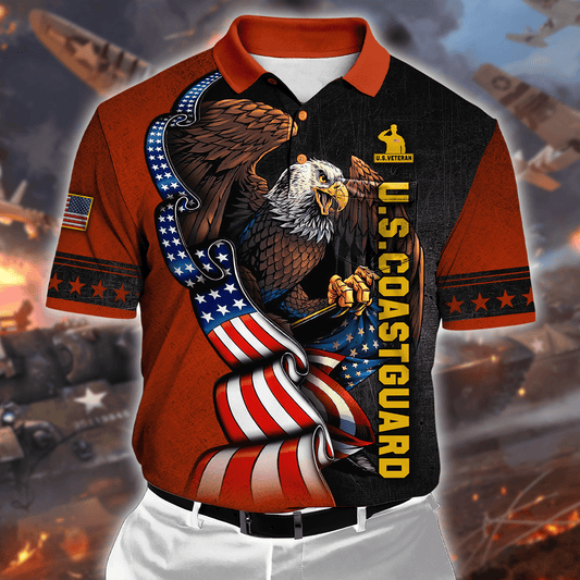 ALL GAVE SOME SOME GAVE ALL - US COAST GUARD POLO WITH POCKET , Gifts for veterans