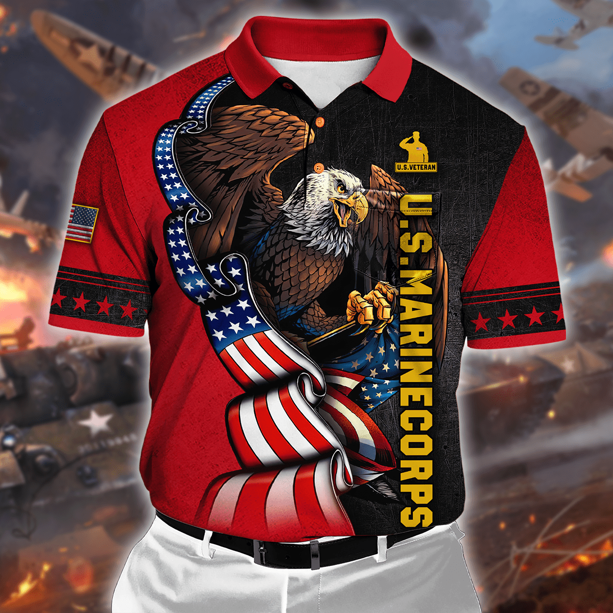 ALL GAVE SOME SOME GAVE ALL - US Marine POLO WITH POCKET , Gifts for veterans