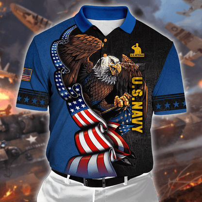ALL GAVE SOME SOME GAVE ALL - US NAVY POLO WITH POCKET , Gifts for veterans