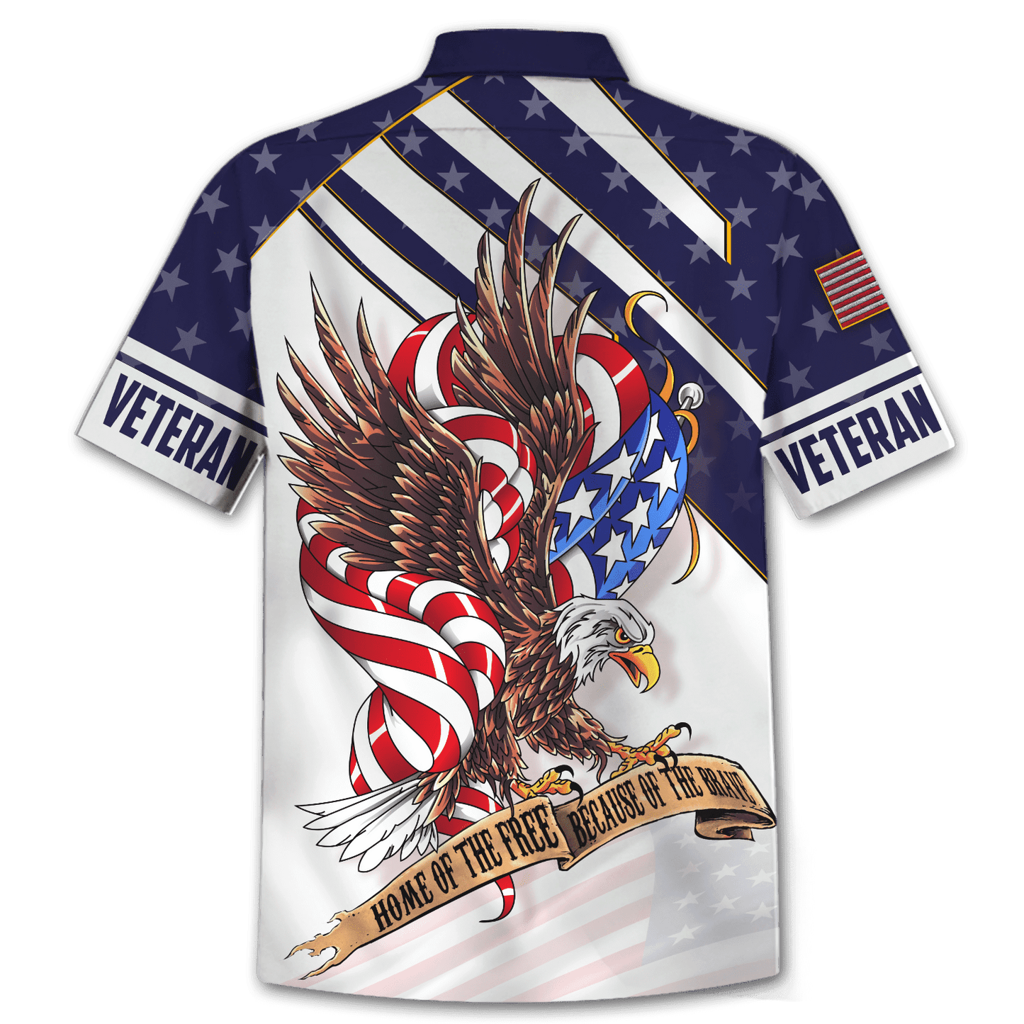 HOME OF THE FREE BECAUSE OF THE BRAVE - HAWAIIAN SHIRT , Gifts for veterans, easychoo.com