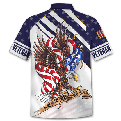 HOME OF THE FREE BECAUSE OF THE BRAVE - HAWAIIAN SHIRT , Gifts for veterans, easychoo.com