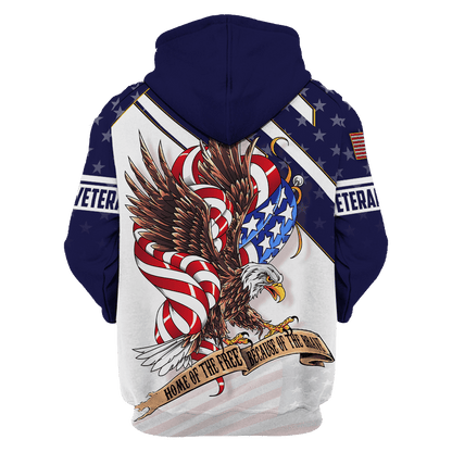HOME OF THE FREE BECAUSE OF THE BRAVE - HAWAIIAN SHIRT , Gifts for veterans, easychoo.com