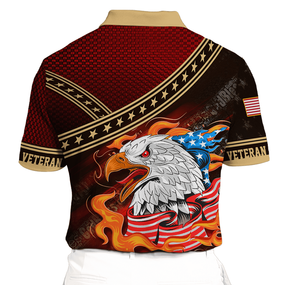 EAGLE AMERICAN FLAG - POLO WITH POCKET , Gifts for veterans