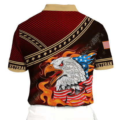 EAGLE AMERICAN FLAG - POLO WITH POCKET , Gifts for veterans