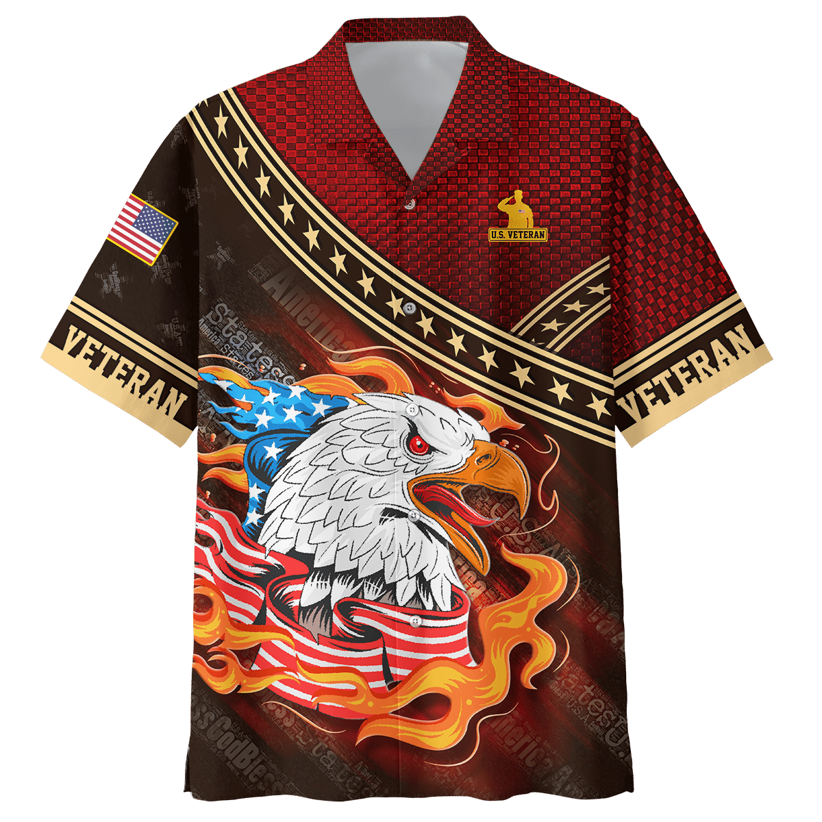 EAGLE AMERICAN FLAG - POLO WITH POCKET , Gifts for veterans