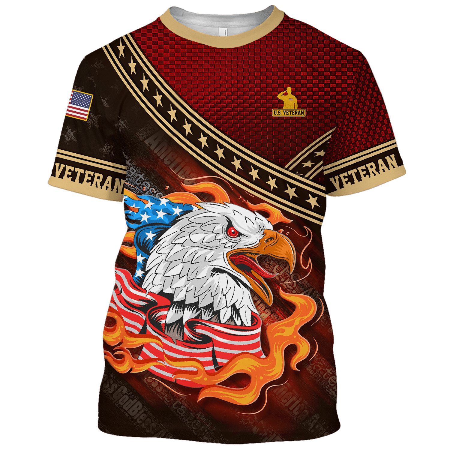 EAGLE AMERICAN FLAG - POLO WITH POCKET , Gifts for veterans
