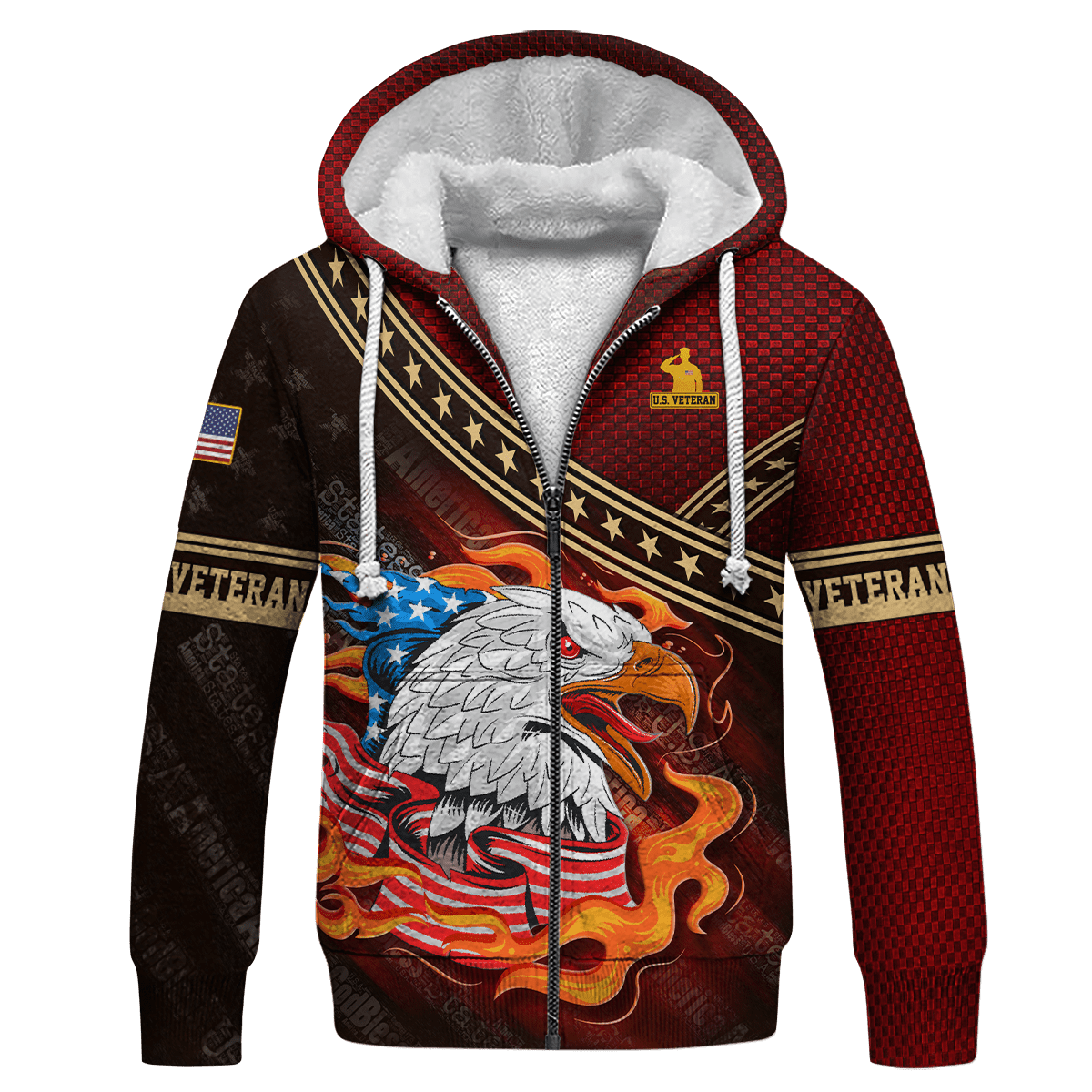 EAGLE AMERICAN FLAG - POLO WITH POCKET , Gifts for veterans