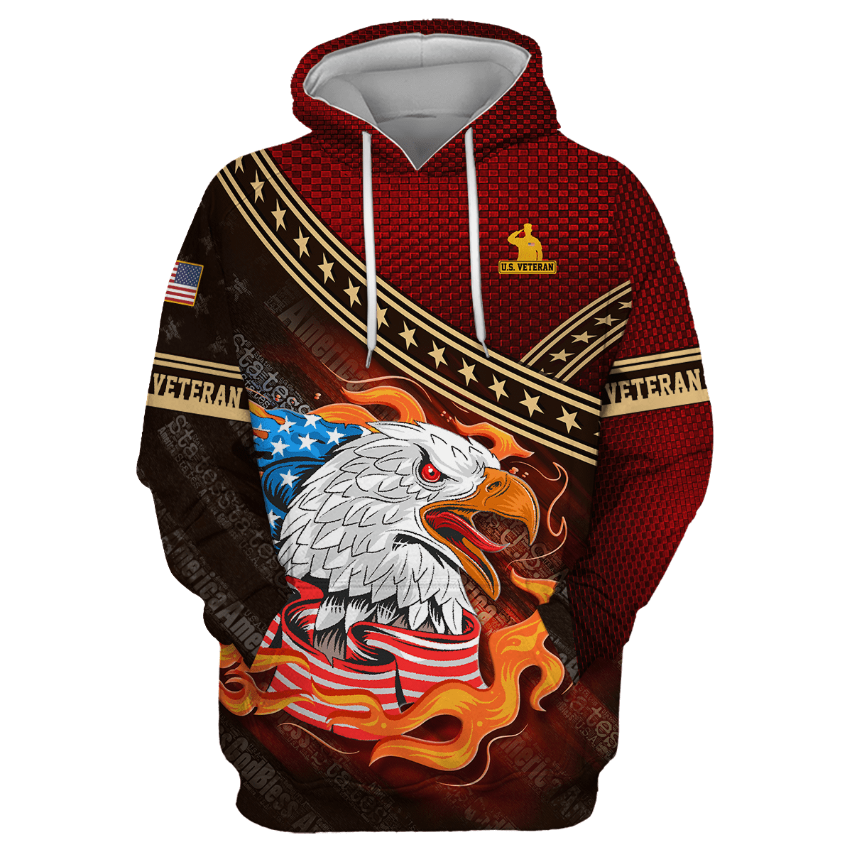 EAGLE AMERICAN FLAG - POLO WITH POCKET , Gifts for veterans