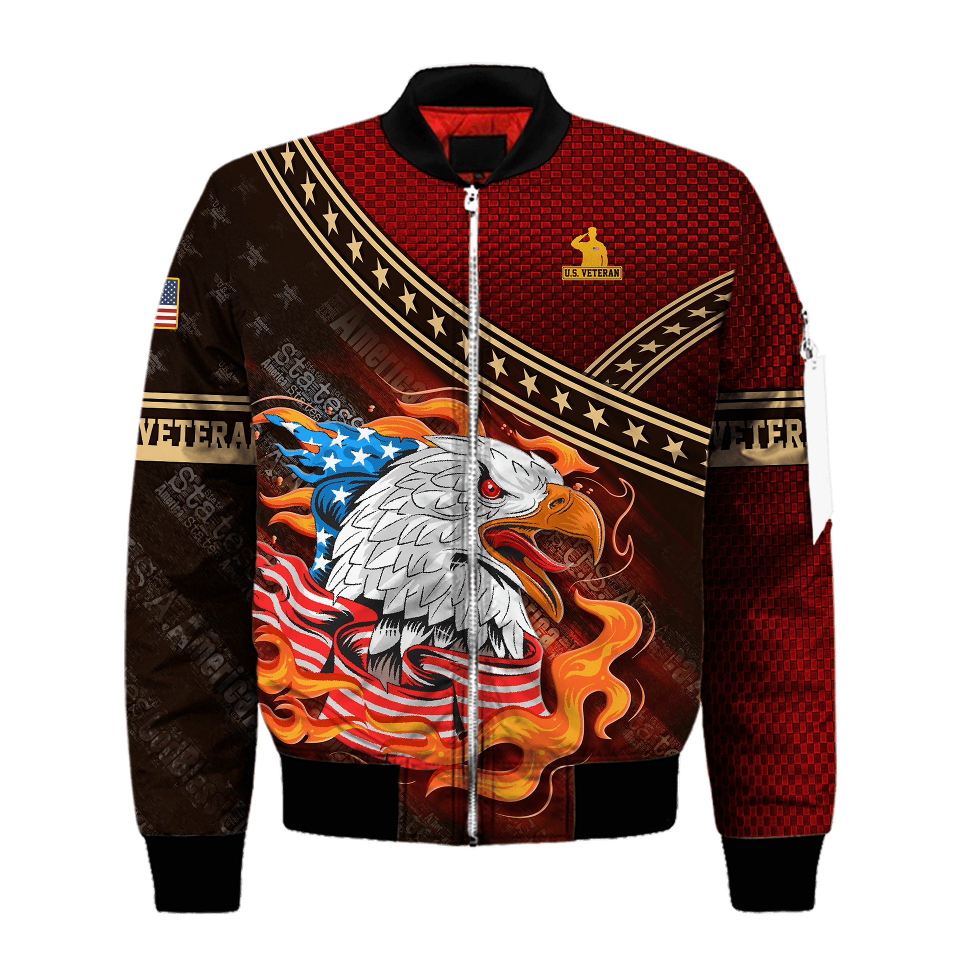 EAGLE AMERICAN FLAG - POLO WITH POCKET , Gifts for veterans