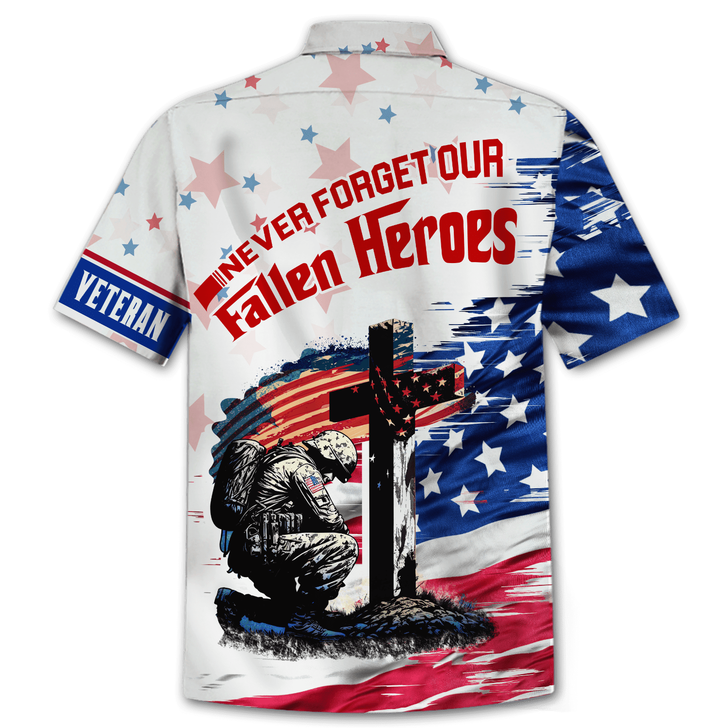 NEVER FORGET OUR FALLEN HEROES - POLO WITH POCKET , Gifts for veterans