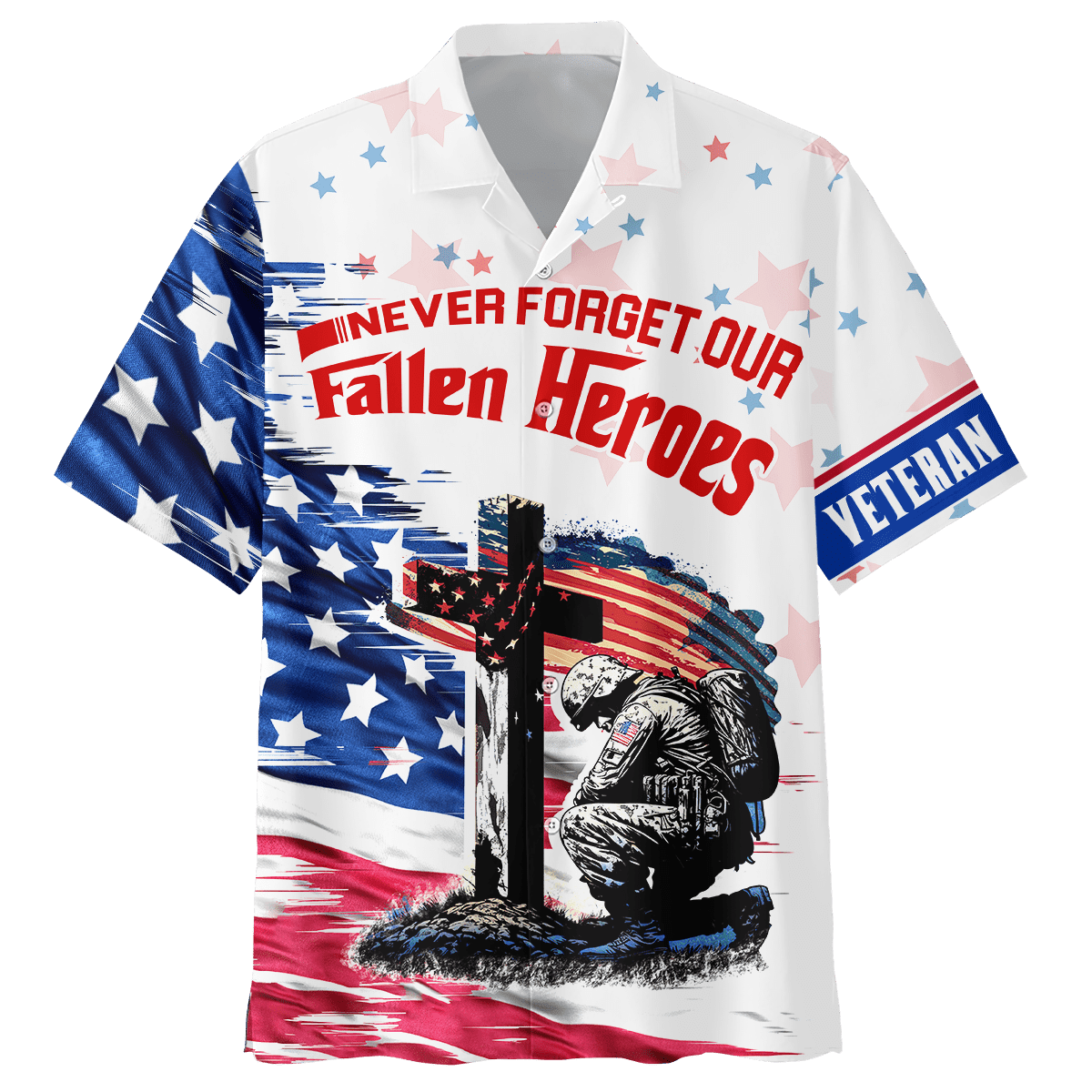 NEVER FORGET OUR FALLEN HEROES - POLO WITH POCKET , Gifts for veterans