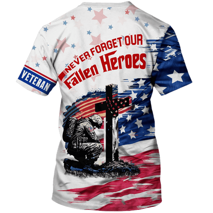 NEVER FORGET OUR FALLEN HEROES - POLO WITH POCKET , Gifts for veterans