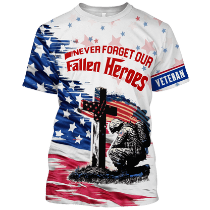 NEVER FORGET OUR FALLEN HEROES - POLO WITH POCKET , Gifts for veterans
