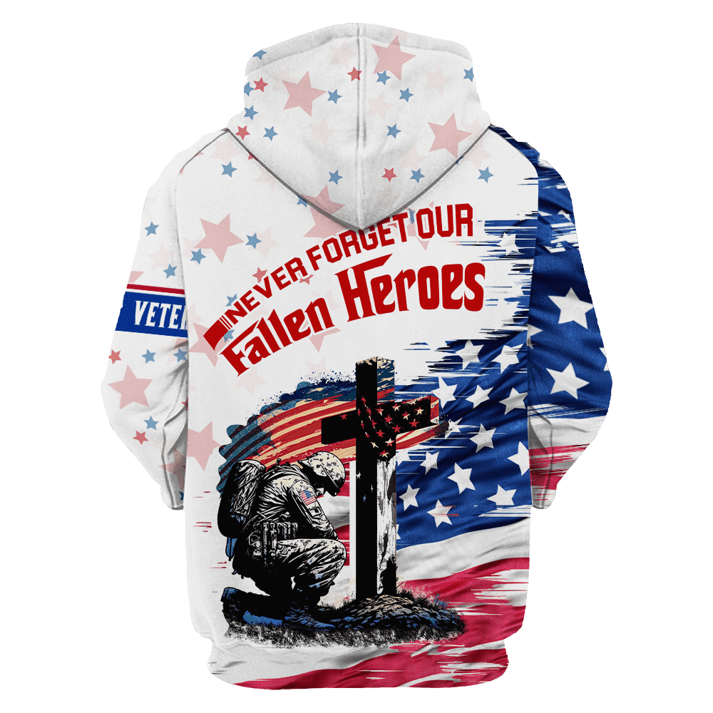 NEVER FORGET OUR FALLEN HEROES - POLO WITH POCKET , Gifts for veterans