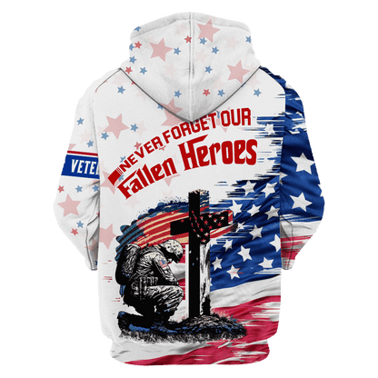 NEVER FORGET OUR FALLEN HEROES - POLO WITH POCKET , Gifts for veterans