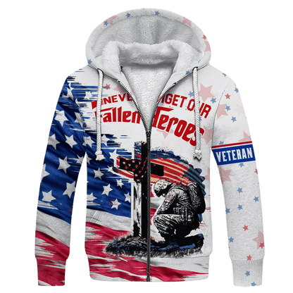 NEVER FORGET OUR FALLEN HEROES - POLO WITH POCKET , Gifts for veterans