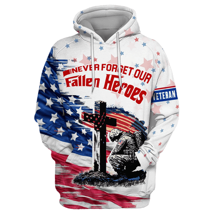 NEVER FORGET OUR FALLEN HEROES - POLO WITH POCKET , Gifts for veterans