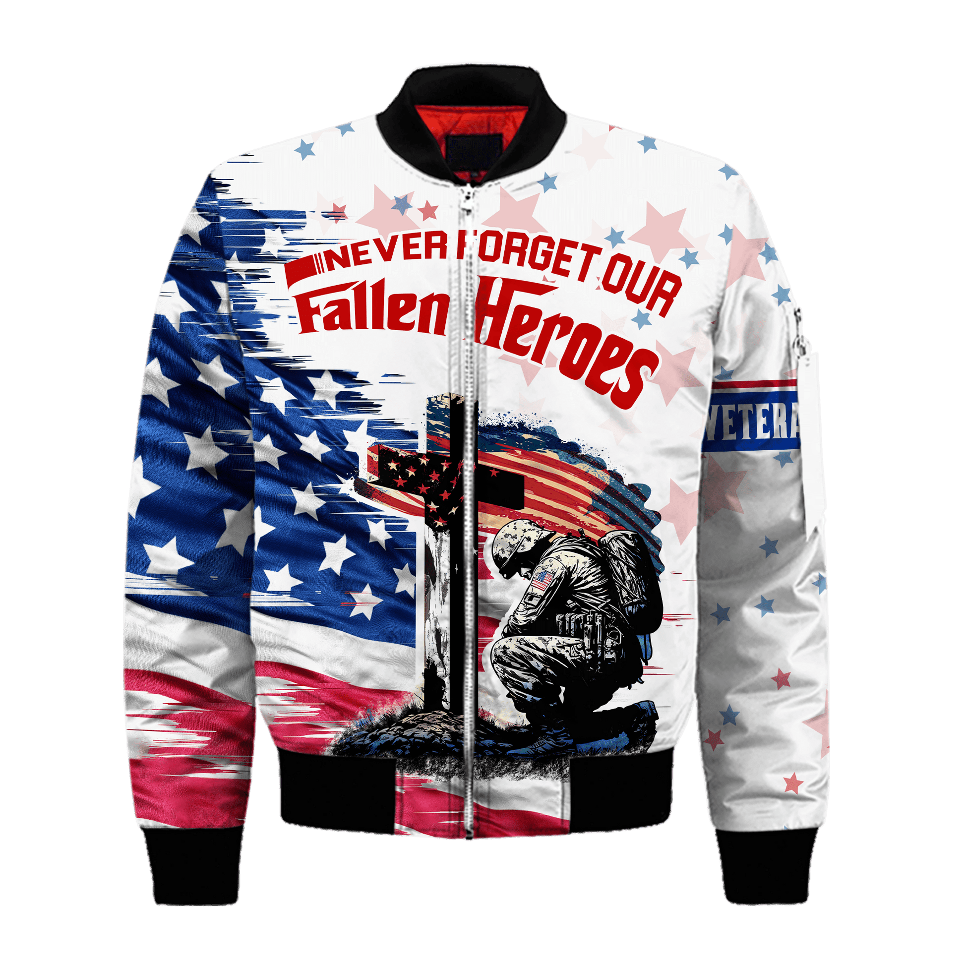 NEVER FORGET OUR FALLEN HEROES - POLO WITH POCKET , Gifts for veterans