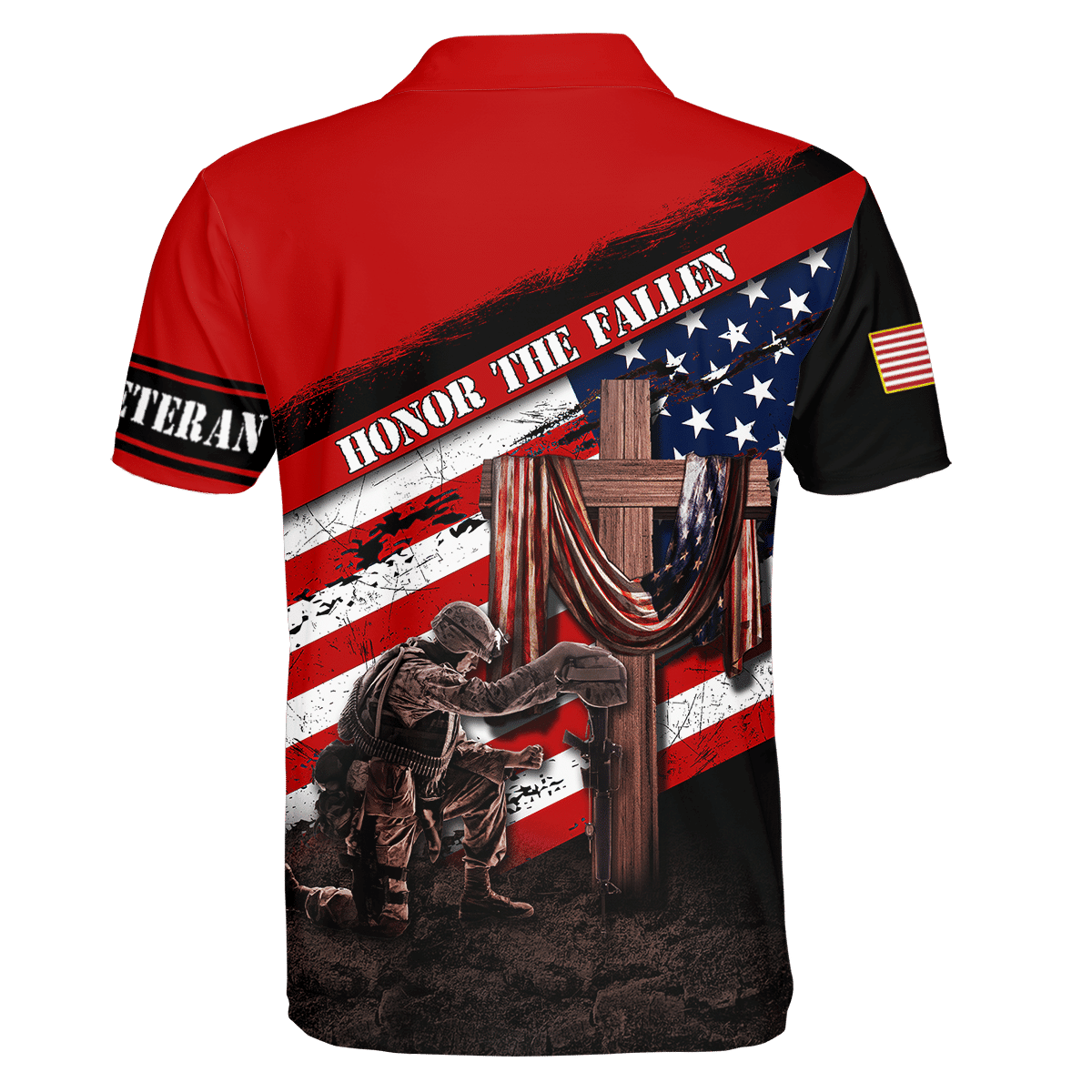 Honor The Fallen - Memorial Day - Unisex Polo With Pocket , Gifts for veterans