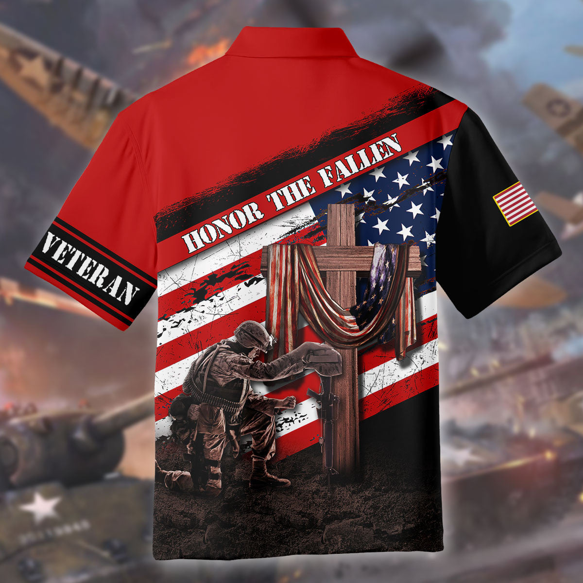Honor The Fallen - Memorial Day - Unisex Polo With Pocket , Gifts for veterans