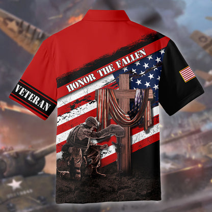 Honor The Fallen - Memorial Day - Unisex Polo With Pocket , Gifts for veterans