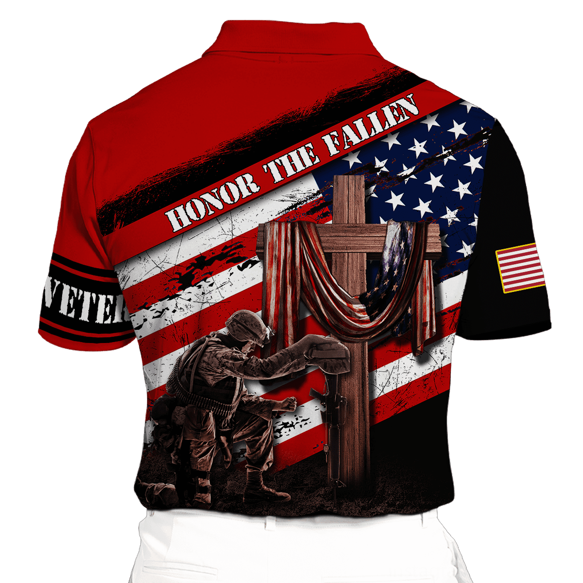 Honor The Fallen - Memorial Day - Unisex Polo With Pocket , Gifts for veterans