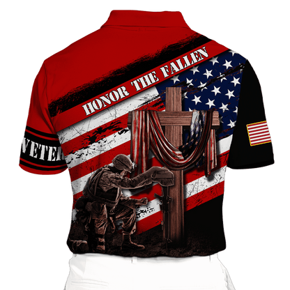 Honor The Fallen - Memorial Day - Unisex Polo With Pocket , Gifts for veterans