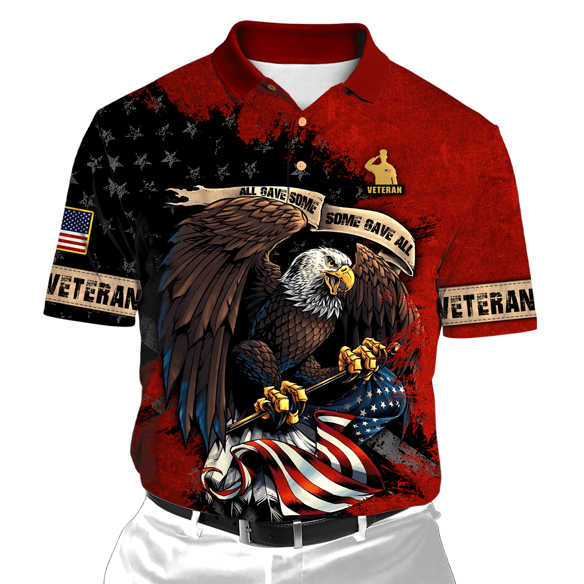 Memorial Day - All Gave Some Some Gave All - Unisex Polo With Pocket , Gifts for veterans