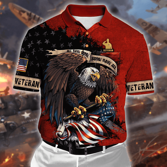 Memorial Day - All Gave Some Some Gave All - Unisex Polo With Pocket , Gifts for veterans