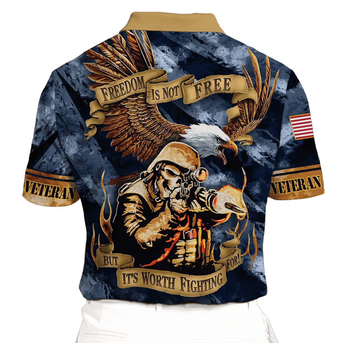 Free Is Not Free But It's Worth Fighting For - Polo With Pocket , Gifts for veterans
