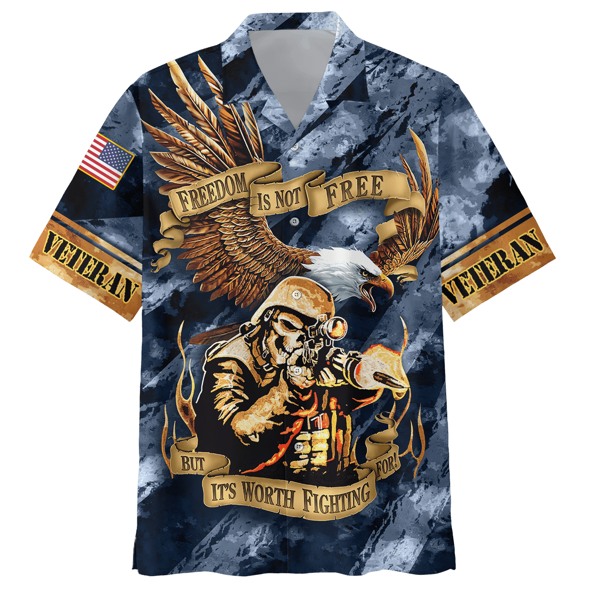 Free Is Not Free But It's Worth Fighting For - Polo With Pocket , Gifts for veterans