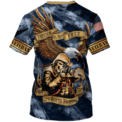 Free Is Not Free But It's Worth Fighting For - Polo With Pocket , Gifts for veterans