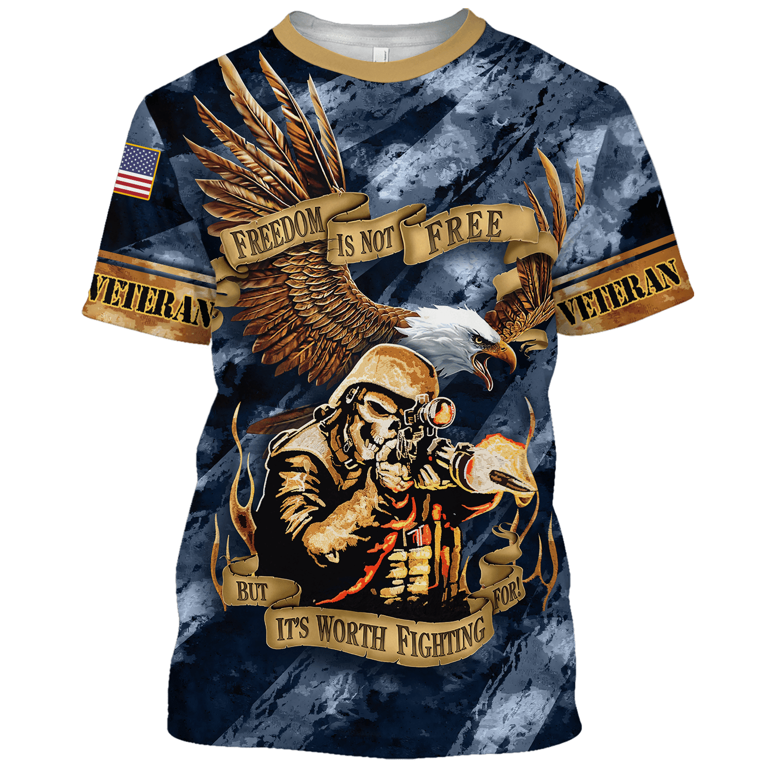 Free Is Not Free But It's Worth Fighting For - Polo With Pocket , Gifts for veterans