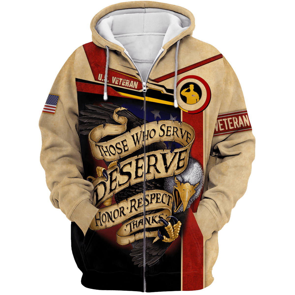 Those Who Serve Deserve Honor Respect Thanks - Polo With Pocket , Gifts for veterans