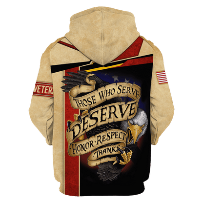Those Who Serve Deserve Honor Respect Thanks - Polo With Pocket , Gifts for veterans