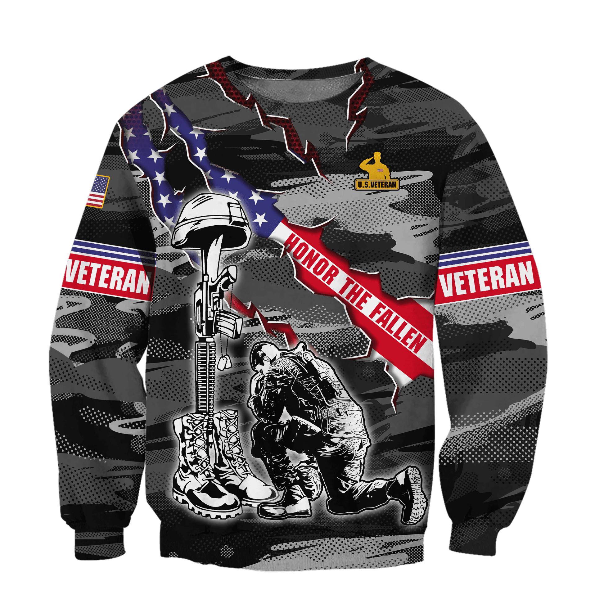 US Veteran Honor The Fallen Memorial Day - Polo With Pocket , Gifts for veterans