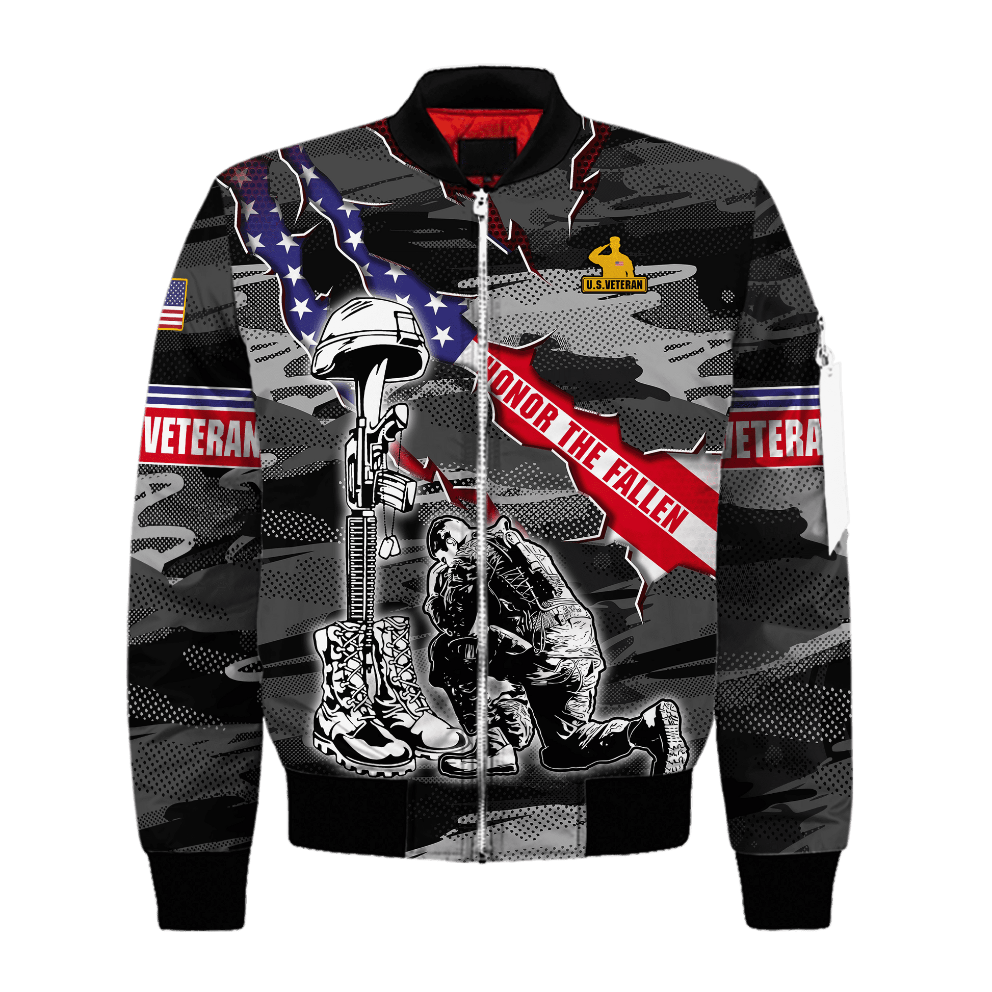 US Veteran Honor The Fallen Memorial Day - Polo With Pocket , Gifts for veterans