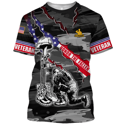 US Veteran Honor The Fallen Memorial Day - Polo With Pocket , Gifts for veterans