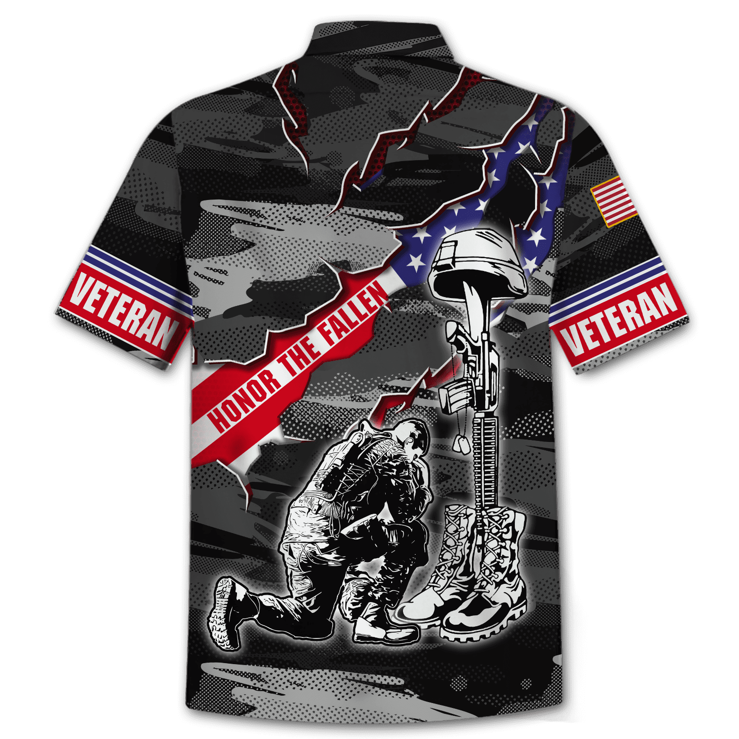 US Veteran Honor The Fallen Memorial Day - Polo With Pocket , Gifts for veterans