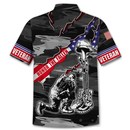 US Veteran Honor The Fallen Memorial Day - Polo With Pocket , Gifts for veterans