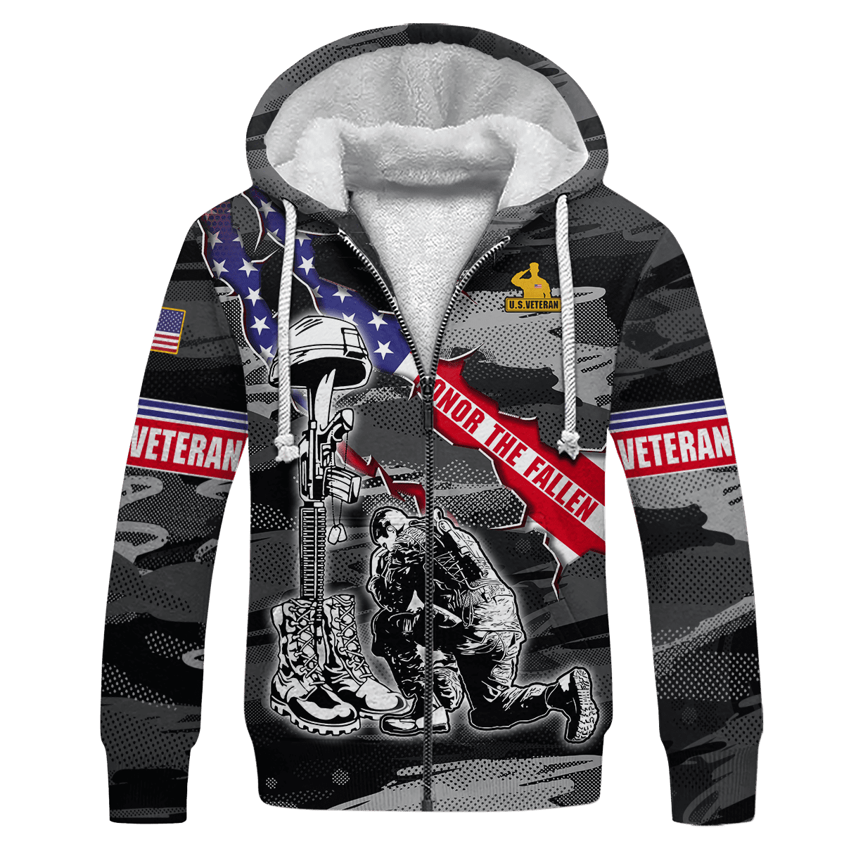 US Veteran Honor The Fallen Memorial Day - Polo With Pocket , Gifts for veterans