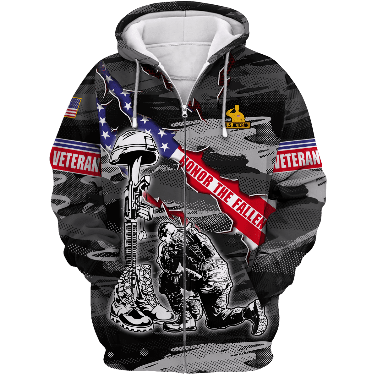 US Veteran Honor The Fallen Memorial Day - Polo With Pocket , Gifts for veterans