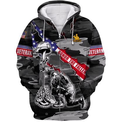 US Veteran Honor The Fallen Memorial Day - Polo With Pocket , Gifts for veterans