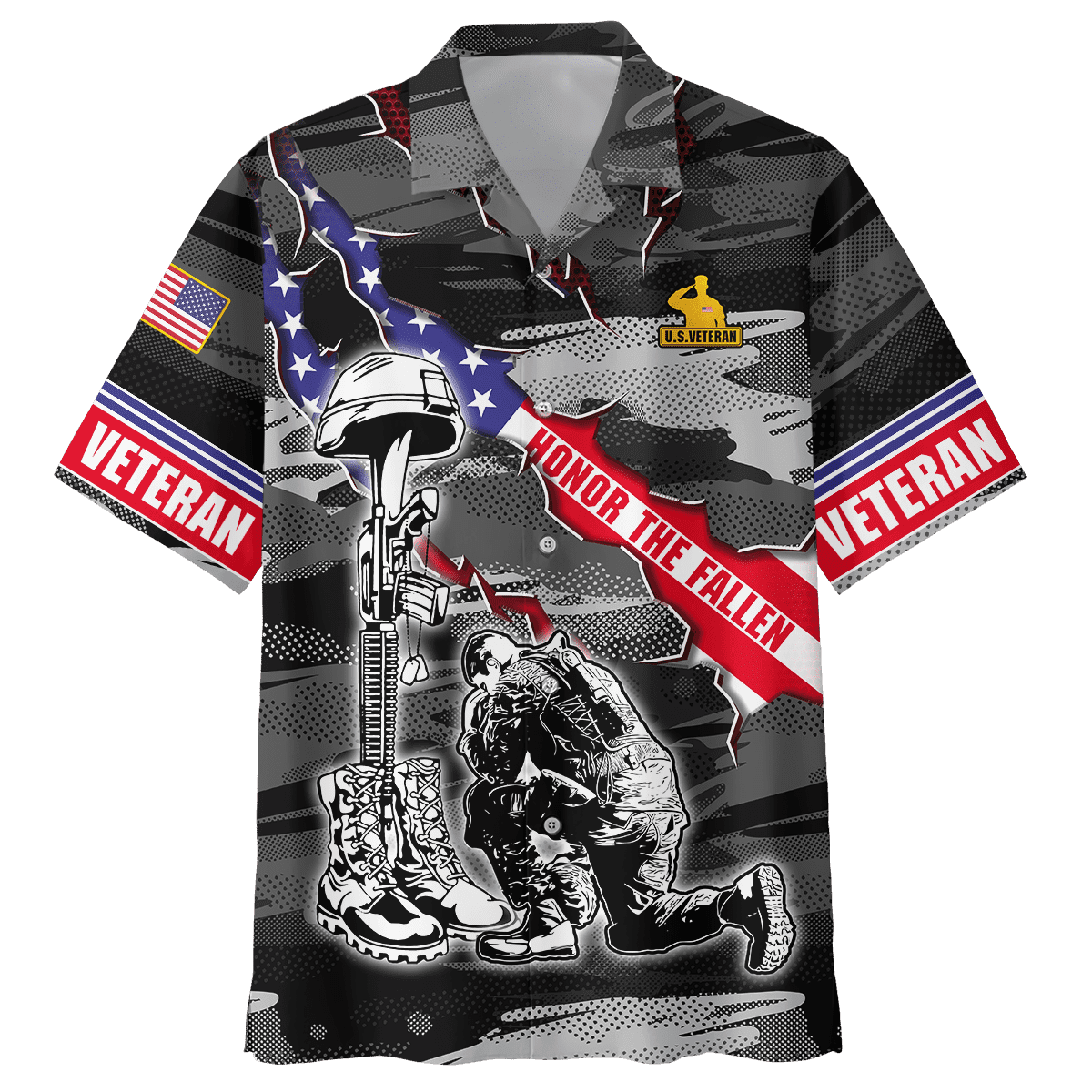 US Veteran Honor The Fallen Memorial Day - Polo With Pocket , Gifts for veterans