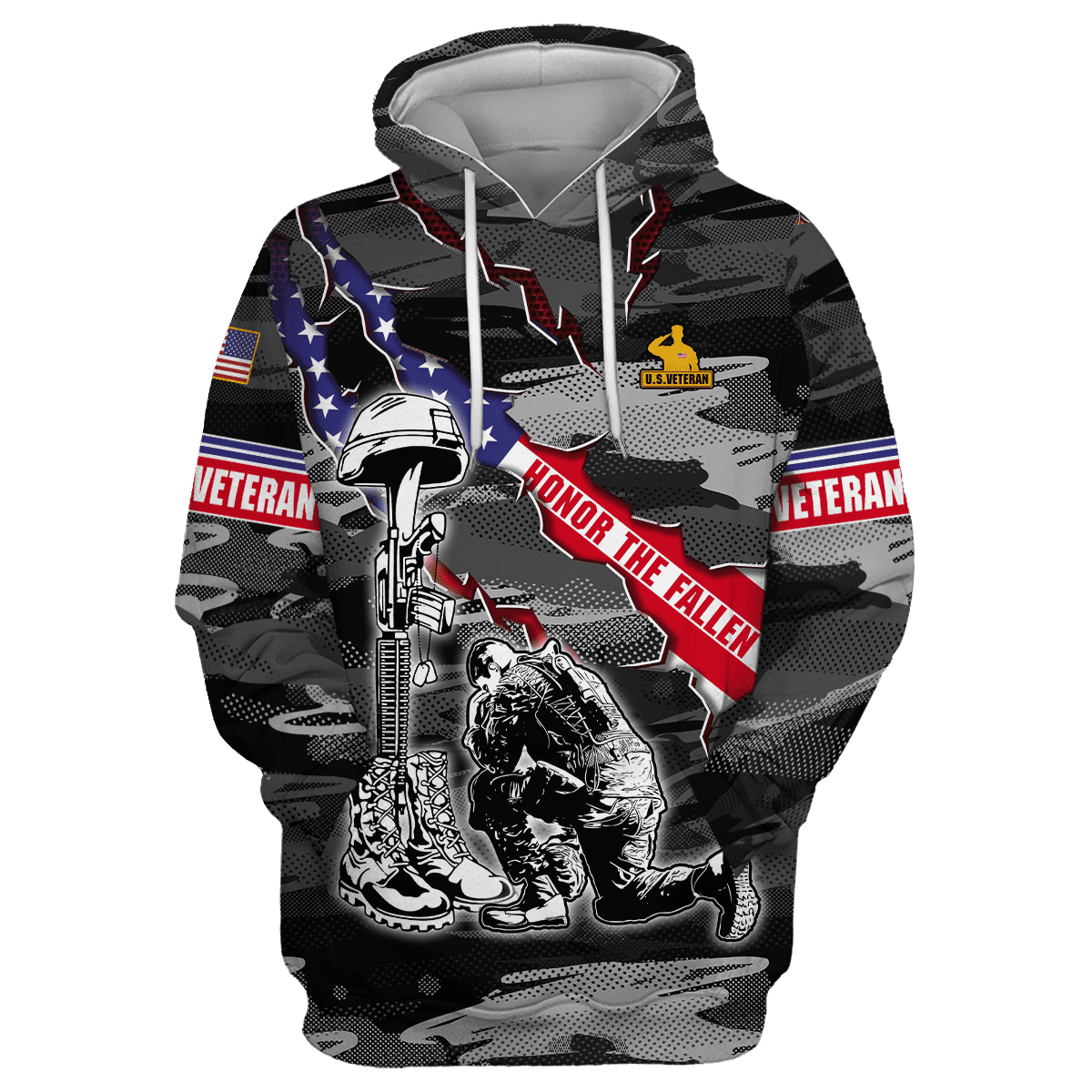US Veteran Honor The Fallen Memorial Day - Polo With Pocket , Gifts for veterans