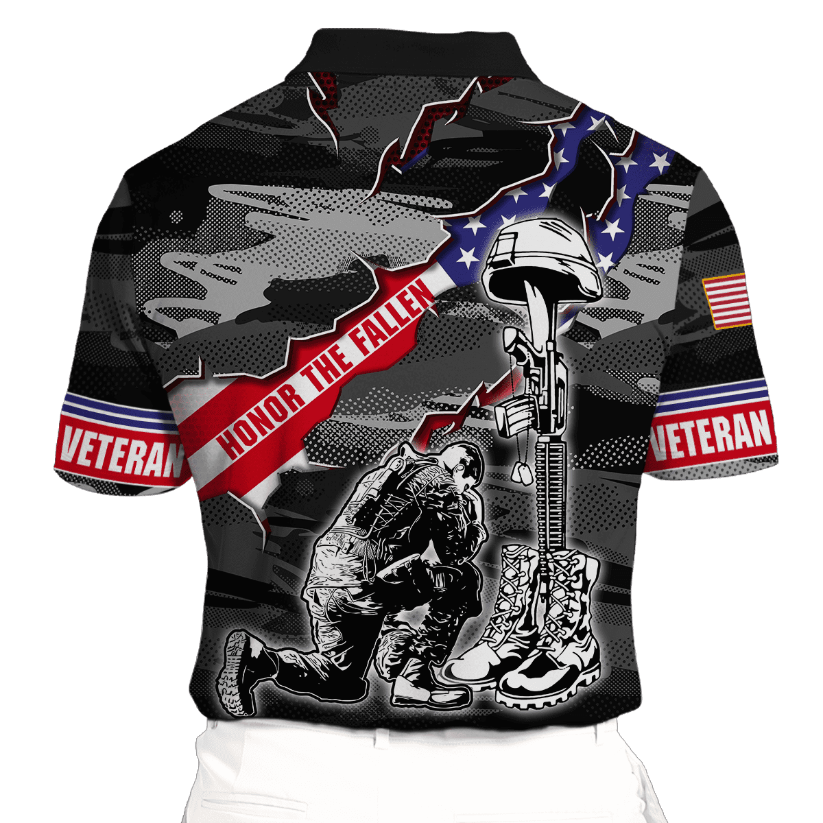 US Veteran Honor The Fallen Memorial Day - Polo With Pocket , Gifts for veterans