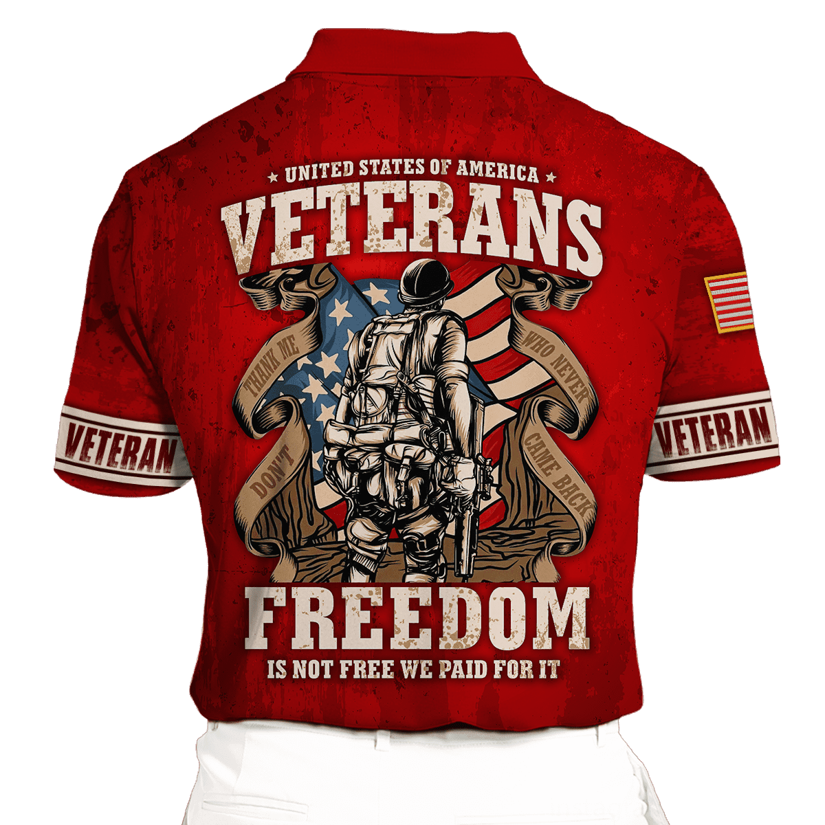 US Veteran - Freedom Is Not Free - Polo With Pocket , Gifts for veterans